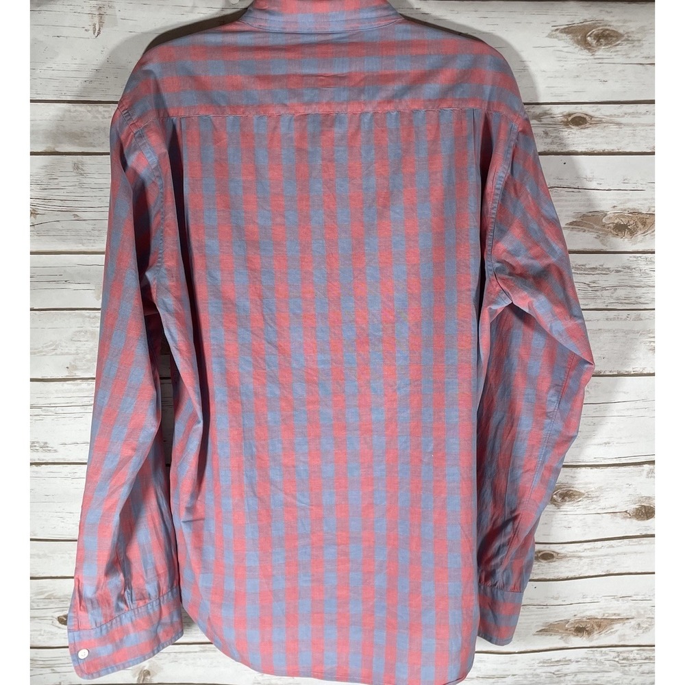 Bonobos Long Sleeve Button Down Shirt Slim Fit L Pink and Blue Checked Preppy - Picture 3 of 6
